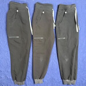 Lot of 3 FIGS Zamora Jogger Scrub Pants Womens XS Petite Black